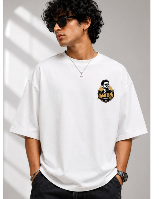 Thalapathy Vijay Fan Edition 240 GSM Oversized Cotton T-Shirt-10