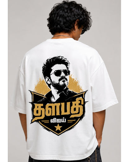 Thalapathy Vijay Fan Edition 240 GSM Oversized Cotton T-Shirt-10