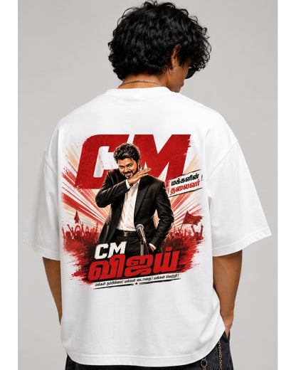 Thalapathy Vijay Fan Edition 240 GSM Oversized Cotton T-Shirt-2