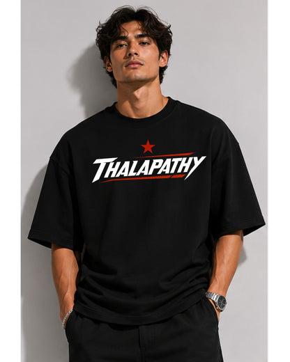 Thalapathy Vijay Fan Edition 240 GSM Oversized Cotton T-Shirt-3