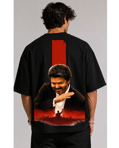 Thalapathy Vijay Fan Edition 240 GSM Oversized Cotton T-Shirt-3