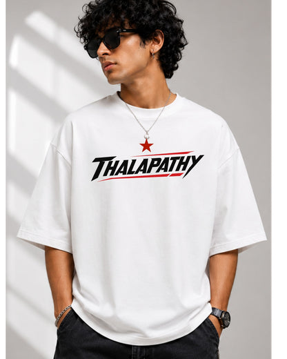 Thalapathy Vijay Fan Edition 240 GSM Oversized Cotton T-Shirt-3