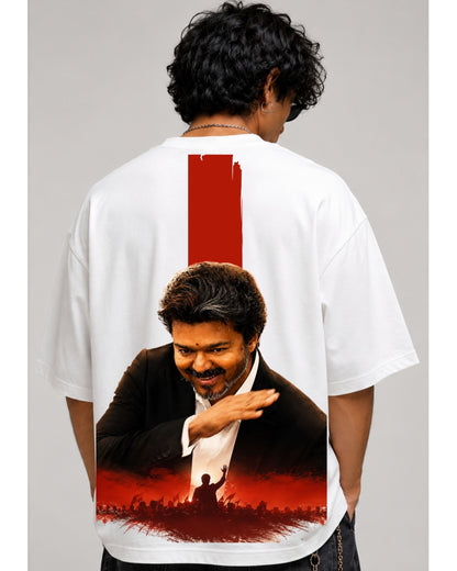 Thalapathy Vijay Fan Edition 240 GSM Oversized Cotton T-Shirt-3