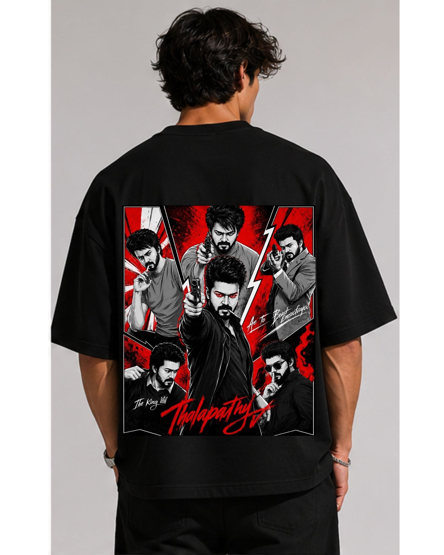 Thalapathy Vijay Fan Edition 240 GSM Oversized Cotton T-Shirt-7