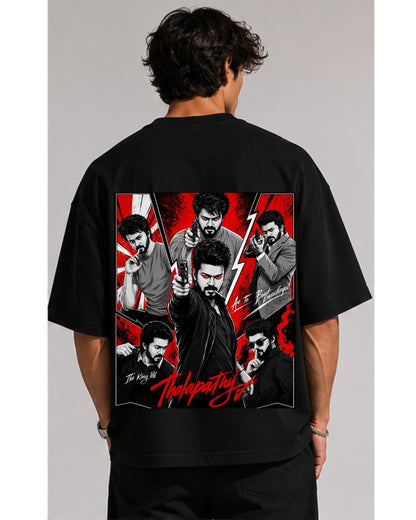 Thalapathy Vijay Fan Edition 240 GSM Oversized Cotton T-Shirt-4