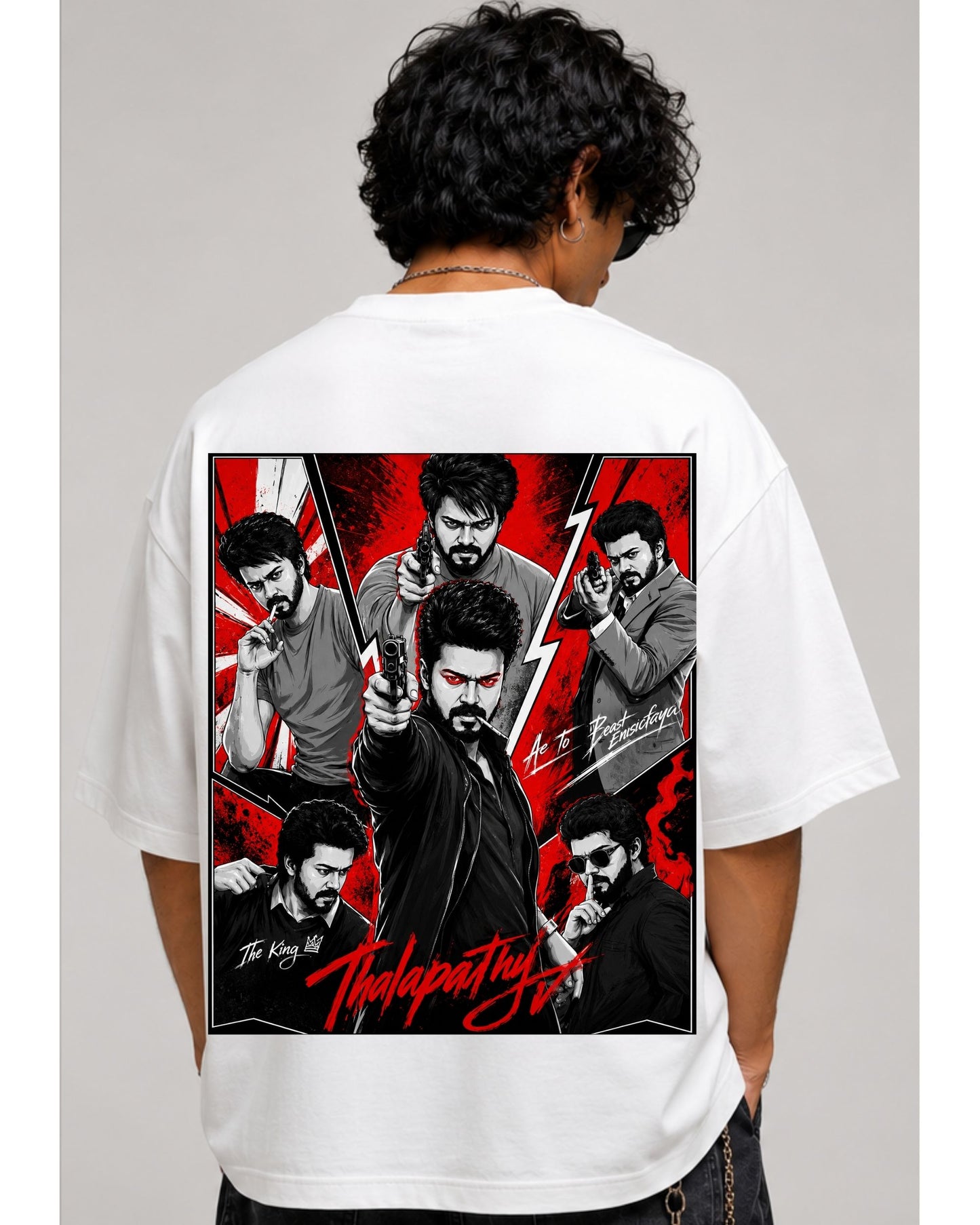 Thalapathy Vijay Fan Edition 240 GSM Oversized Cotton T-Shirt-4