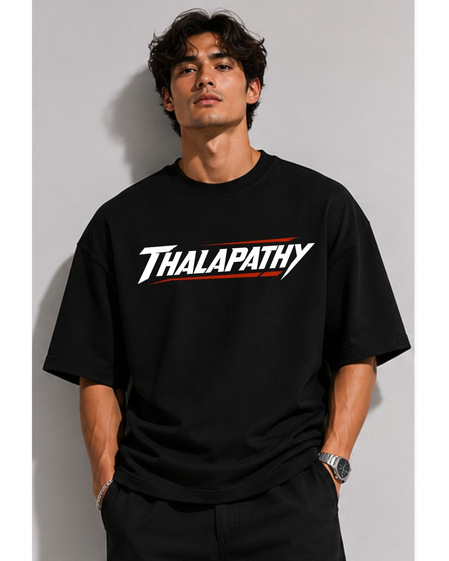Thalapathy Vijay Fan Edition 240 GSM Oversized Cotton T-Shirt-8