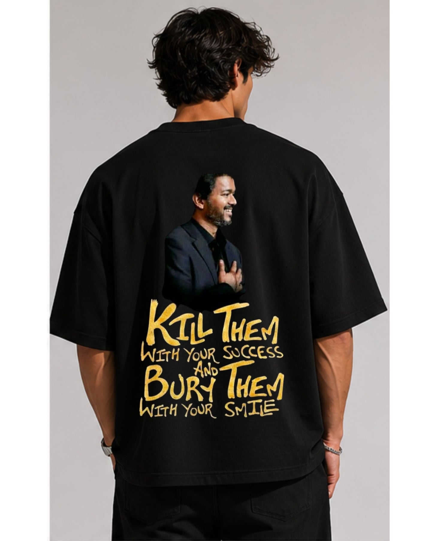 Thalapathy Vijay Fan Edition 240 GSM Oversized Cotton T-Shirt-9