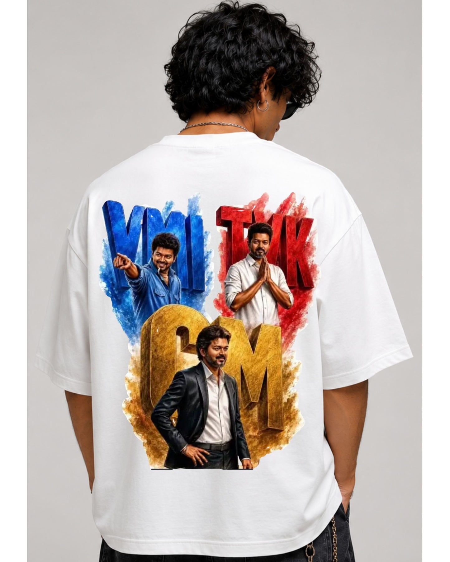 Thalapathy Vijay Fan Edition 240 GSM Oversized Cotton T-Shirt-6