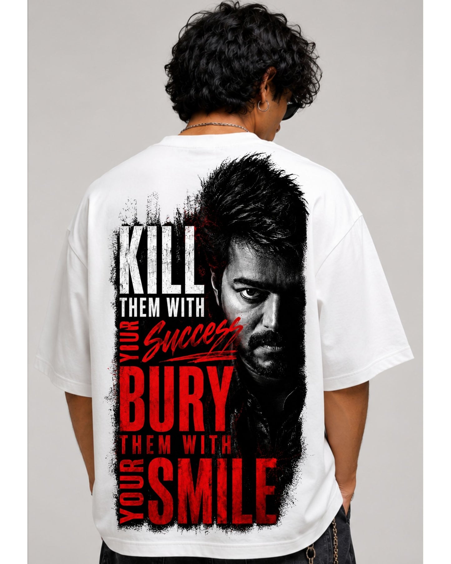 Thalapathy Vijay Fan Edition 240 GSM Oversized Cotton T-Shirt-5