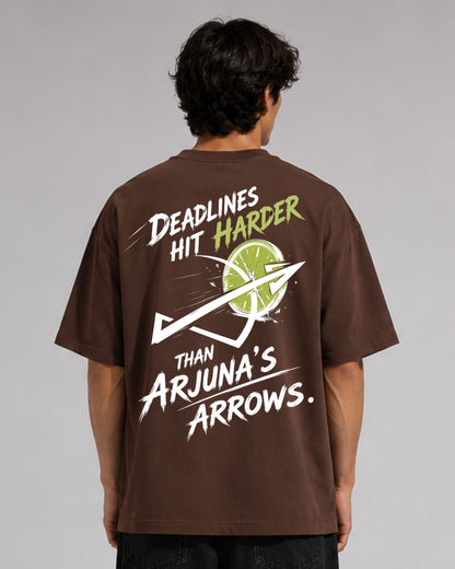 Oversized T-shirt - Deadlines Hit Harder