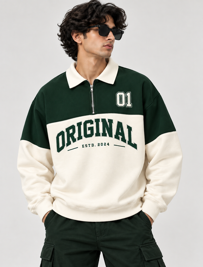 Original 01 Varsity Half-Zip Colorblock Sweatshirt
