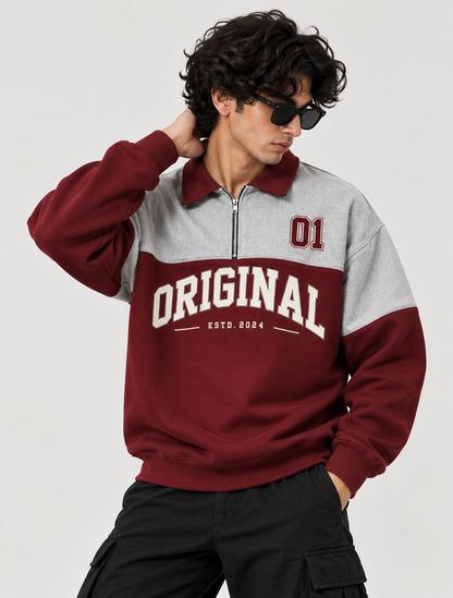 Original 01 Varsity Half-Zip Colorblock Sweatshirt