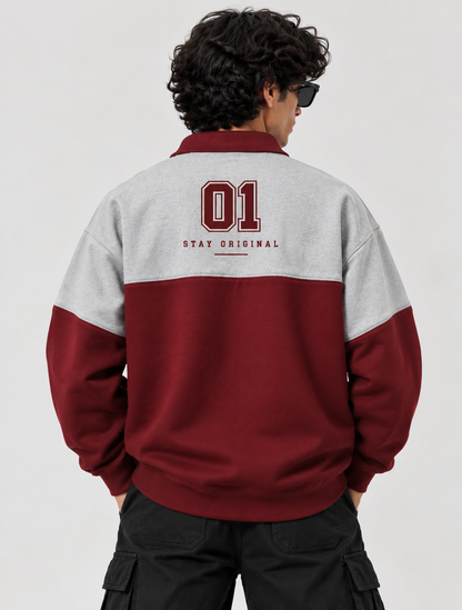 Original 01 Varsity Half-Zip Colorblock Sweatshirt