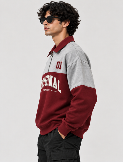 Original 01 Varsity Half-Zip Colorblock Sweatshirt