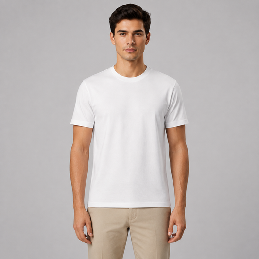 180 GSM Regular Round Neck T-Shirt - White