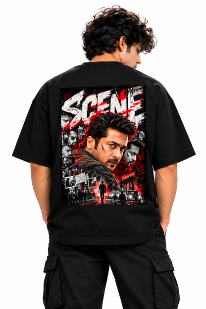 Scene Typography Oversized Tshirt For Men