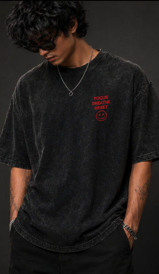 Acid Washed Oversized T-shirt - State of Calmness