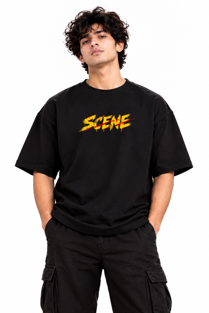 Scene Typography Oversized Tshirt For Men