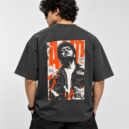 AK Graphic Oversized T-Shirt – 240 GSM Bio-Washed Loopknit Cotton