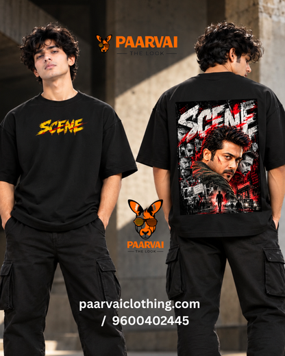 Scene Typography Oversized Tshirt For Men
